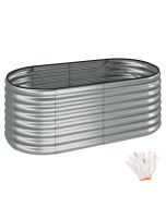 Huerto urbano elevado de 603 litros, 160 x 80 x 60 cm, plateado