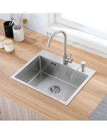 Auralum fregadero de 1 lavabo 55x45x18,5 cm fregadero bajo encimera de acer