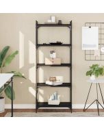 Librería de 5 estantes madera de ingeniería negro 60x30x154 cm