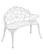 Banco para jardín monfalcone exterior 2 plazas hierro 99x54x78cm blanco