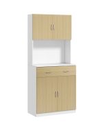 Alacena de cocina 80x40x180 cm color marrón Homcom, hogar - cocina