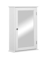 Armario de baño 41x14x60 cm mdf, vidrio color blanco kleankin, hogar - baño
