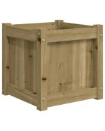 vidaXL jardinera madera maciza de pino impregnada 40x40x40 cm