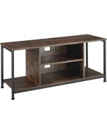 Mueble bajo tv, 4 estantes fijos y uno ajustable, madera oscura