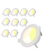Pack 10 downlights LED 5w ip44 cct 3000/4000/6000k ø75-80mm blanco