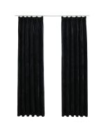 vidaXL cortinas opacas con ganchos 2 uds terciopelo negro 140x245 cm