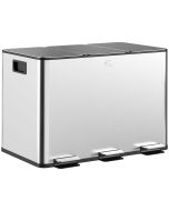 Cubo de basura 49.6x34.5x38.6 cm acero inoxidable color gris Homcom
