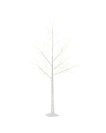 Árbol abedul LED 20x20x150 cm pp y acero color blanco Outsunny