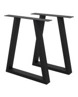 2x patas de mesa industrial 60 x 72 cm acero negro diseño en forma h