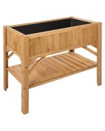 Tectake jardinera madera conífera estante impermeable ergonómic, marrón
