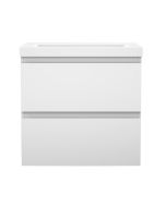 Aica mueble de baño con lavabo, blanco, dos cajones, 50 x 38,5 x 52 cm