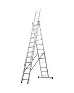 Escalera aluminio extensible 3 tramos 10 peldaños