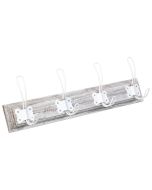 Percha de pared de madera con 4 ganchos 49x2.3x8.2h cm
