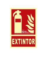 Cartel de extinción "extintor" clase b (pcv 0,7mm) 21x30cm