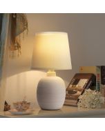 Aigostar lámpara de mesa e14, LED, tela, estilo vintage para dormitorio