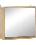 Armario con espejo 48x14.5x45 cm color marrón Homcom, hogar - baño