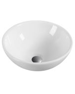 Lavabo sobre encimera cerámico ovalado | 40cm de diámetro | blanco brillo