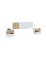 Cabecero con mesitas nitza blanco artik (blanco mate) - natur