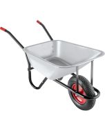 Carretilla hecho de acero galvanizado carga 150 kg plateado
