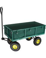 Carrito de transporte con paneles laterales plegables y 350 kg verde