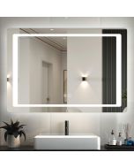 Espejo de baño LED 100×70cm＋antivaho＋interruptor táctil