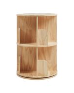 Estantería giratoria chasek 2 niveles pino 65x44 cm natural [en.casa]