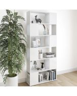 Librería separador madera contrachapada blanco 80x24x186 cm