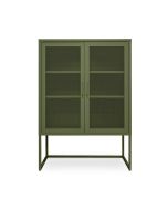 Aparador alto metal a.120 cm 2 puertas de malla metálica verde oliva - kai