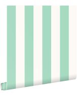 Estahome papel pintado rayas menta verde y blanco 53 cm x 10.05 m