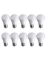 Pack x10 bombillas LED E27 blanco frío 6000k a60, 10w, ángulo apertura 330º