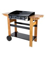 Plancha de asar a gas ascain 2 quemadores 6kw - madera