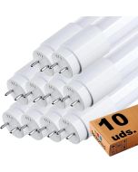 Pack x10 tubo LED cristal 60cm 9w gxtronic t8, 1000lm, luz natural 4000k