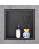 Nicho de almacenaje empotrado 30x30x10 cm negro mate