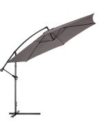 Tectake sombrilla metal, protección uva, poliéster, funda, 350cm, gris