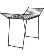 Tendedero plegable con asas laterales, 18 m de secado, negro