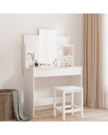 Tocador con espejo blanco 96x39x142 cm es1596