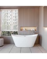 Aica bañera acrílica exenta,1500x720x650mm,estilo ovalado,blanco