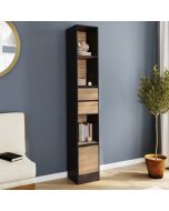 Estantería biblioteca carla - negro y madera - 190 cm