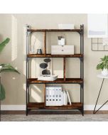 Librería 4 estantes madera ingeniería roble ahumado 76x32x123cm es9579