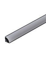 Perfíl aluminio negro para tira LED instalación esquinas - difusor opal x