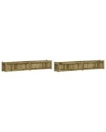 vidaXL jardineras de exterior 2 unidades madera impregnada de pino