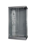 Cabina de ducha hidromasaje sery - cromo - en kit - 120x80cm