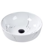 Lavabo sobre encimera hopi ⌀ 42 cm cerámica mármol blanco