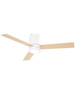 Ventilador de techo 112x112x25 cm metal, mdf, vidrio color blanco Homcom