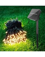 Guirnalda LED solar 20m 200LED 8 modos, blanco 3000k, batería recargable
