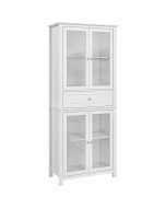 Alacena de cocina 74x35.5x181.5 cm mdf, vidrio templado color blanco Homcom