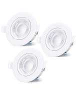 Aigostar downlight LED techo empotrable, 5w 3000k, ф70-75 mm, 3pcs