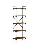 vidaXL librería de 5 estantes madera roble ahumado 56x31,5x174 cm