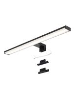 Aplique LED 12w 50cm ip44 negro mate, baño, espejo, slim, luz blanca