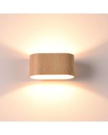 Aplique de pared interior de metal efecto madera G9 Luz Arriba y abajo